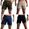Men Summer Cargo Shorts Mid-rise Button Zipper Fly Pockets Shorts Solid Color Straight Leg Casual Short Pants Streetwear