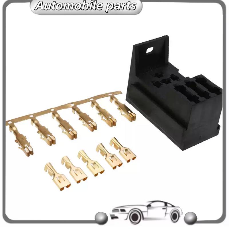 ATO Fuse Relay Holder For Auto, Motorcycle, RV And Yacht Modification: 1 Relay Holder With 3 Fuse Boxes Shell with terminals
