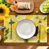 Lemon Cat Summer Placemats Set of 4, 12x18 Inch Seasonal Spring Holiday Table Mats for Party Kitchen Dining Decoration
