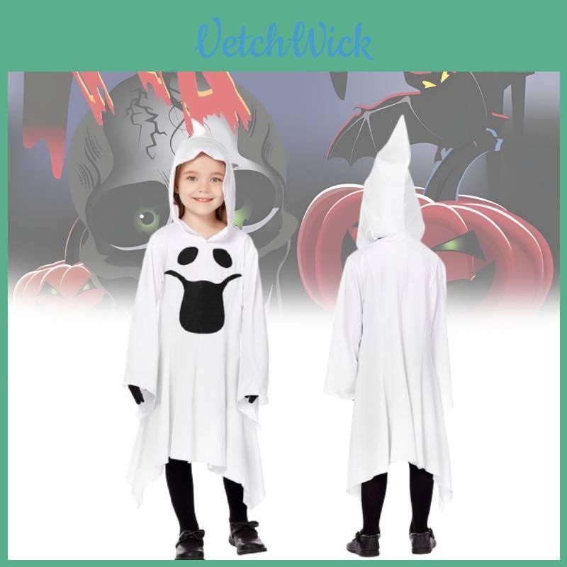 Disfraz de Cosplay de Fantasma Blanco Para Niños Con Guantes Elegantes Perfecto Para las Festividades de Halloween
