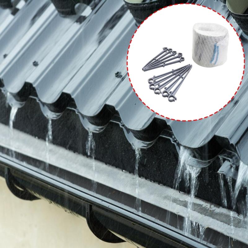Strong Roof Gutter Leaf Catcher with Corrosion Resistant Designs Gutter Meshing Guard for Outdoor Drainage Facilities