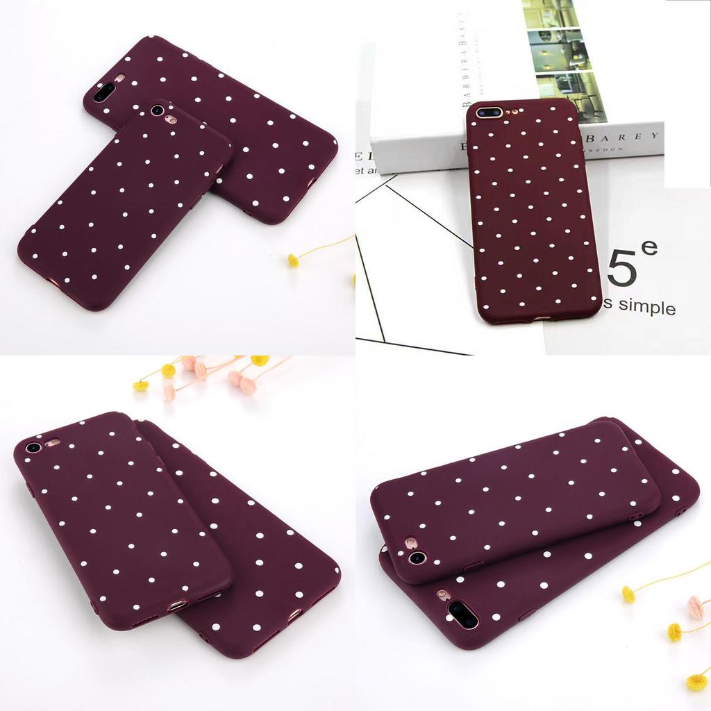 6 For Iphonex 6s 7 8 Plus Slim Shockproof Silicone Polka Dot Soft Tpu Case Cover