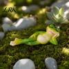 Small Outdoor Garden Decor Micro Landscape Ornament, Mini Frog Violin Playing Statue, Durable Resin Waterproof Sculptures Hand-Painted Figurines, for