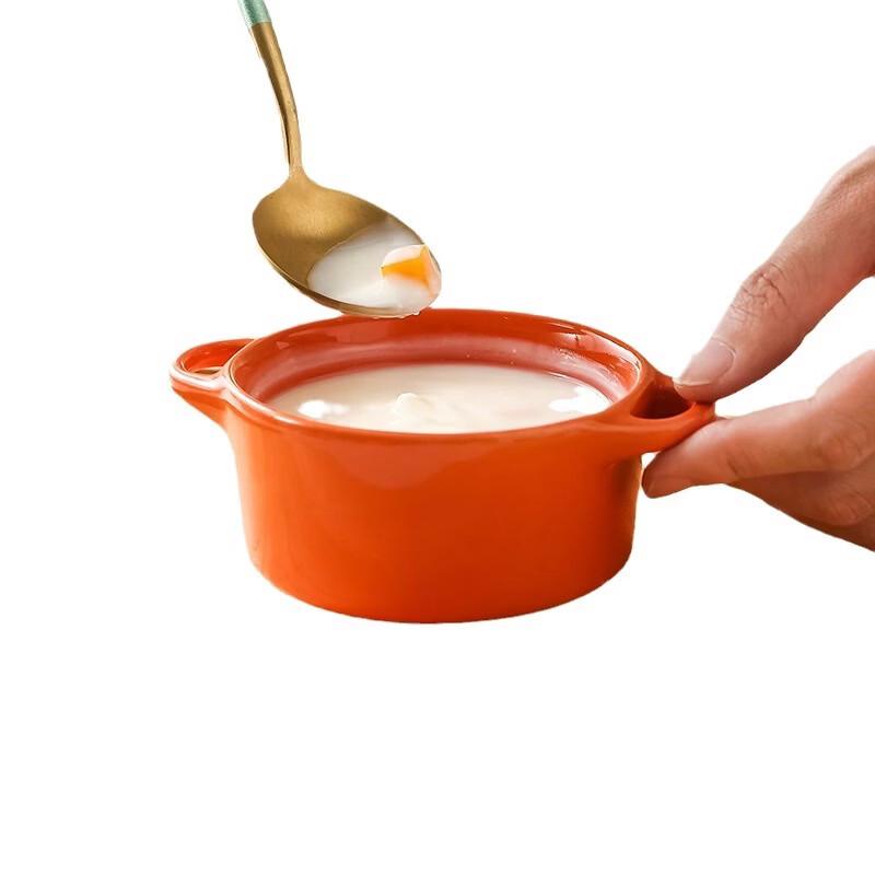 Zhi Shi Ceramic Double-Handle Stew Pot with Lid