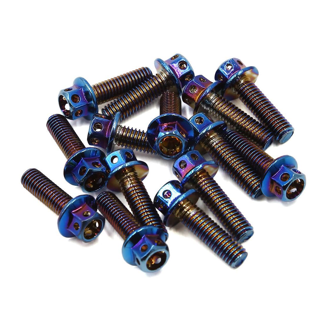14pcs Colorful M6 Motorcycle Titanium Alloy Hexagon Bolts Fastener Clips Screws 1996-2023