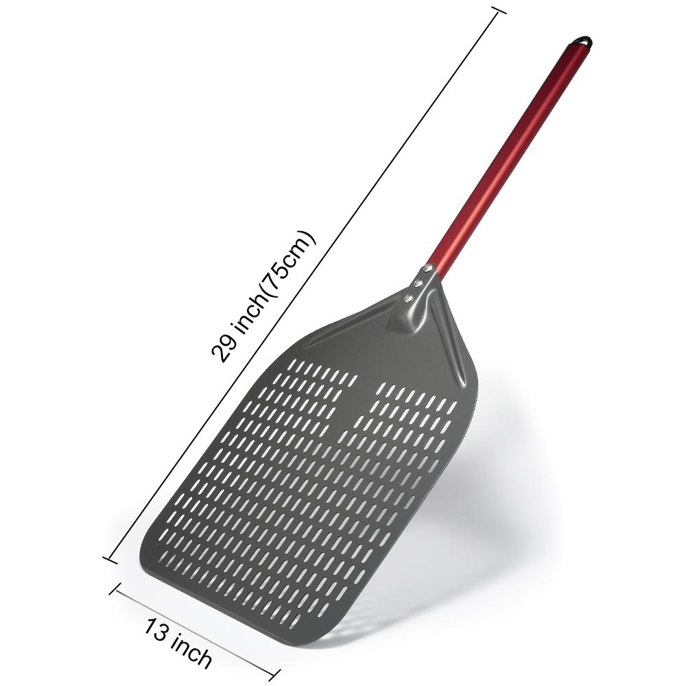 SHANGPEIXUAN 16/14/13/12 Zoll perforierte Pizzaschaufel rechteckige Pizzaschaufel Aluminium Hartbeschichtung Pizzaschaufel Paddel kurzes Werkzeug 1