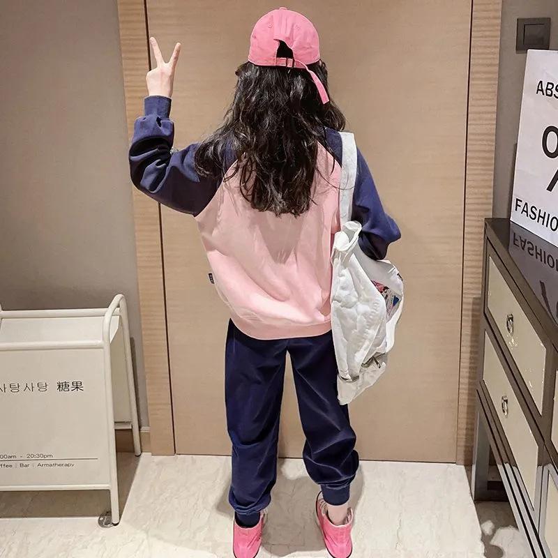 Spring Autumn Girls Clothing Set Cartoon Rabbit Pattern Full Sleeve Top +Pants 2 Pieces Set