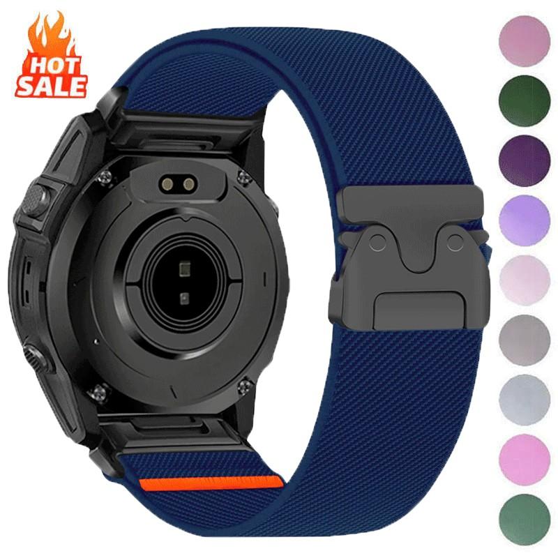 Elastic Nylon Watchband for Garmin Quickfit 20mm 22mm 26mm fit Fenix 8 7 6 Parachute Style Buckle Sport Watch Strap