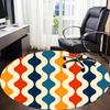 1pc Wave Pattern Office Round Area Rug, Indoor Mat Suitable For Office, Under Office Chairs Bedroom Living Room Home Decor, Room Deco