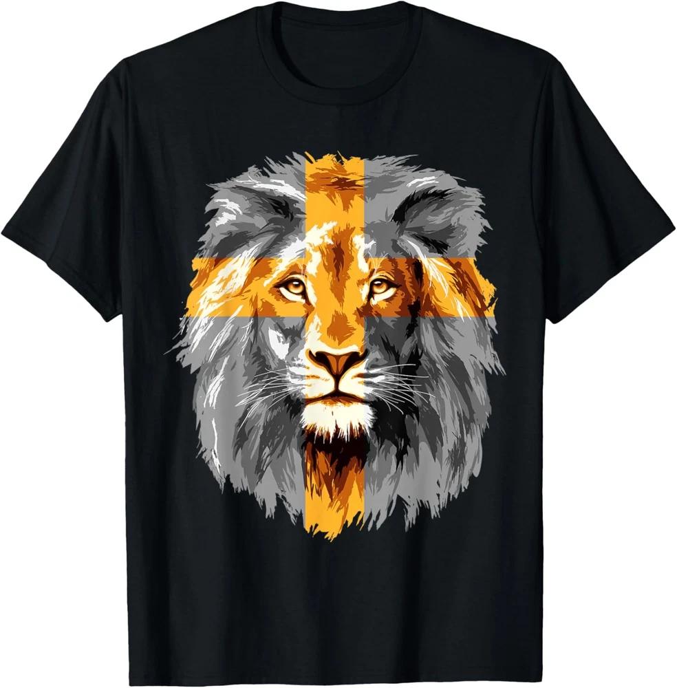 Faith Chris Jesus Lion of Judah Lion Cross Christian T-Shirt
