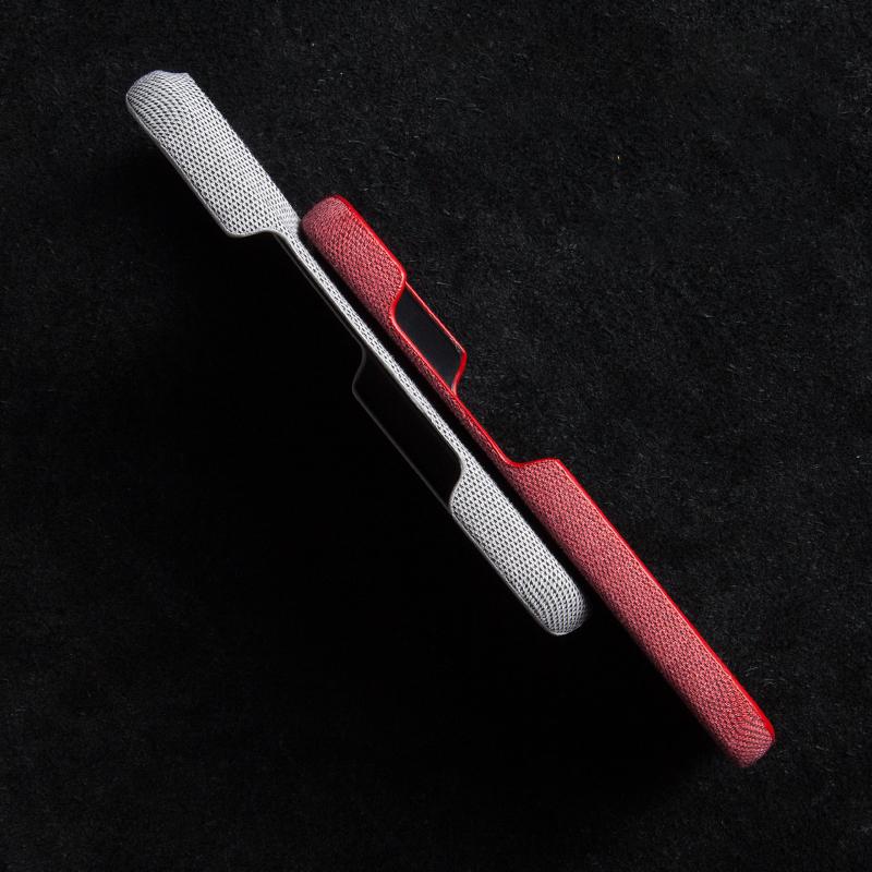 For iPhone 16 Pro Max Case Solid Color Cloth Texture Hard PC Phone Cover