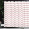 Pink White Striped Shower Curtain Modern Minimalist Design Bathroom Decor Waterproof Fabric Gender Neutral Style Home 150x210