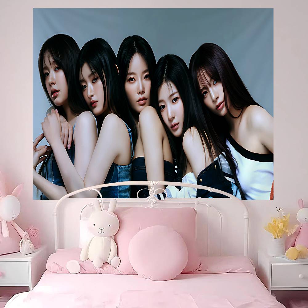 Kpop Group Ffifty Fifty Anime Tapestry Hanging Tarot Hippie Wall Rugs Dorm Home Decor