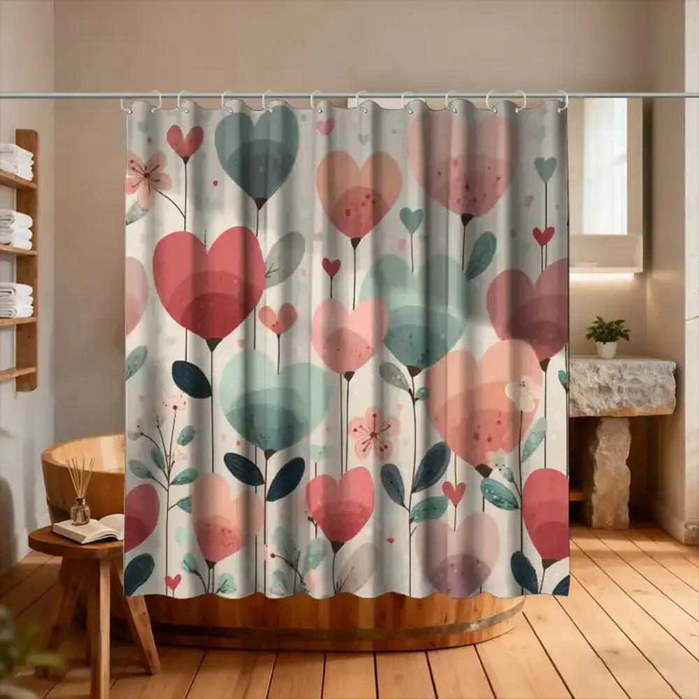 Water Repellent Mildew Proof Shower Curtain With Hooks Easy Install Washable Cute  Design For All Bathroom Scene Decoration