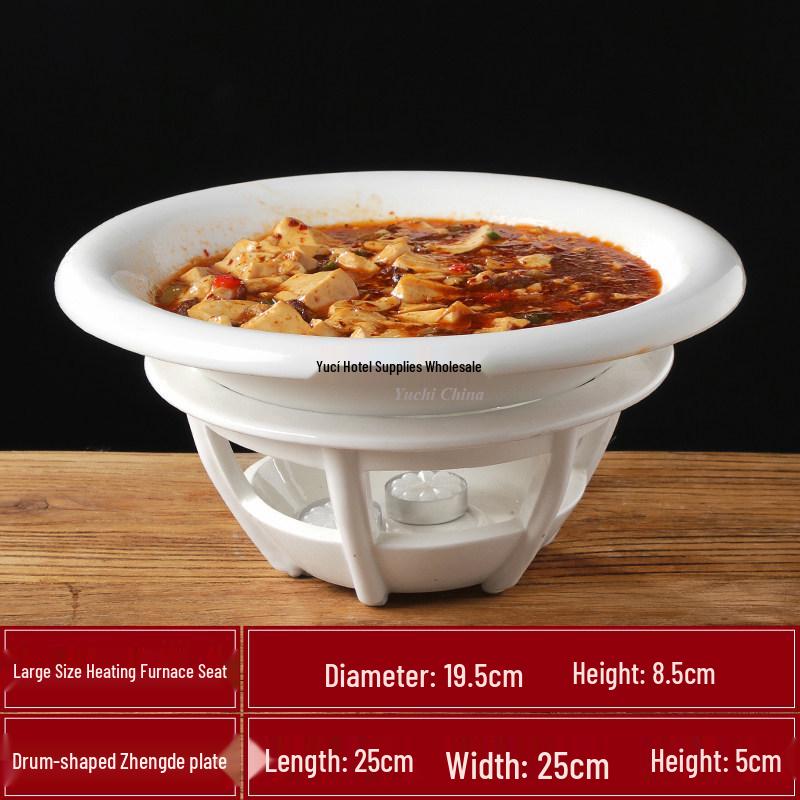 Ceramic Pure White Irregular Wok Pan Fish Plate - Cold & Hot Dish Oven Safe.