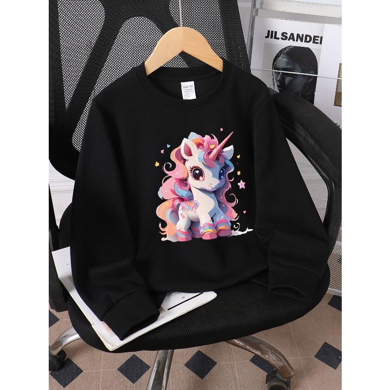 Kids Sweatshirt,Casual Sweatshirt Printed Round Neck Pullover,Featuring Adorable Animal Prints, Autumn and Winter,Comfortable Warm Fashion Printed Top