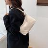 Simple Corduroy Shoulder Bags for Women Versatile Solid Color Ladies Underarm Bag Lightweight Portable Female Handbag Purse