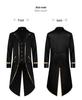 2025 Men's Medieval Gold-Trimmed Evening Tailcoat Costume for Stage Performance