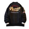 Men's American Retro Embroidered Baseball Jacket - Spring/Autumn, Loose Fit, Casual Style #XXF012