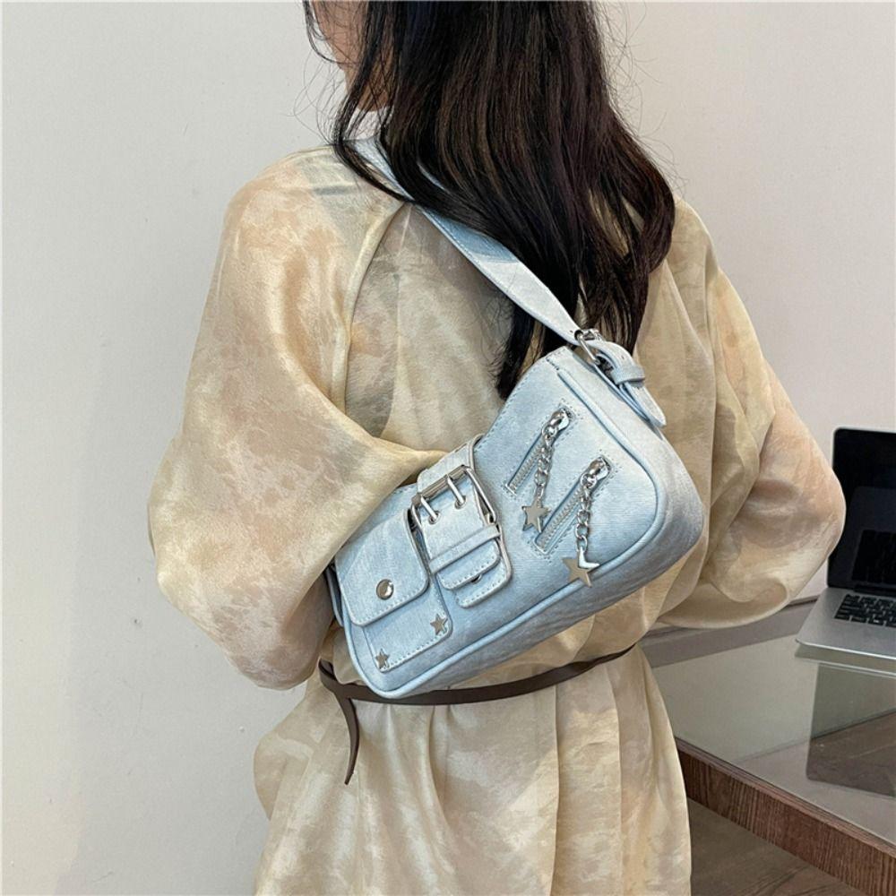 Star Y2K Underarm Bag Rivet Retro Crossbody Bag Fashion Spicy Girl Shoulder Bag  Shopping