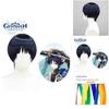 Genshin Impact Kunikuzushi Dunkelblau Cosplay Perücke Weiche Hochtemperaturfaser Verstellbare Passform Realistische Kopfhaut