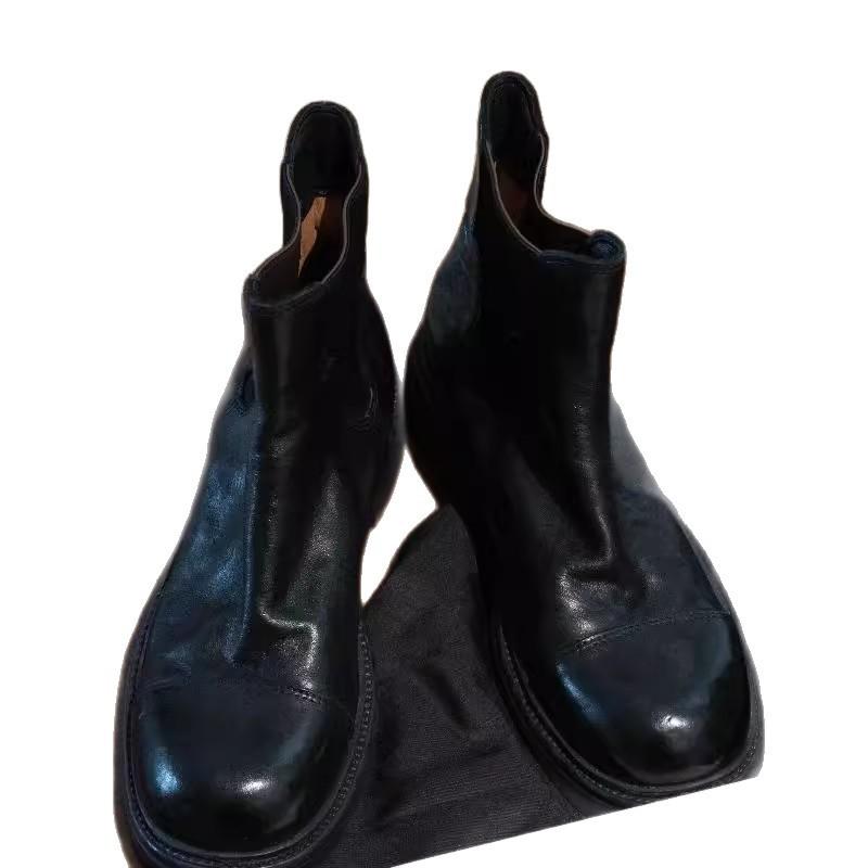 Martin boots Chelsea boots women's 2025 new retro and old washed horsehide platform short boots thick heel short tube