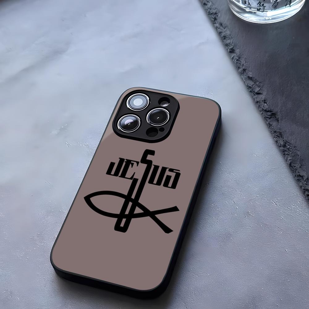 Fish Symbol Jesus Christ Christian Phone Case Tempered Glass For IPhone 17 13 14 16 12 15 11 Pro Max Plus Mini X XR SE2020 Coque