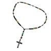 Elegante Collana con Croce di Perline e Pietre Occhio di Tigre Per Uomo Idea Regalo Religioso Collana Spirituale Unisex