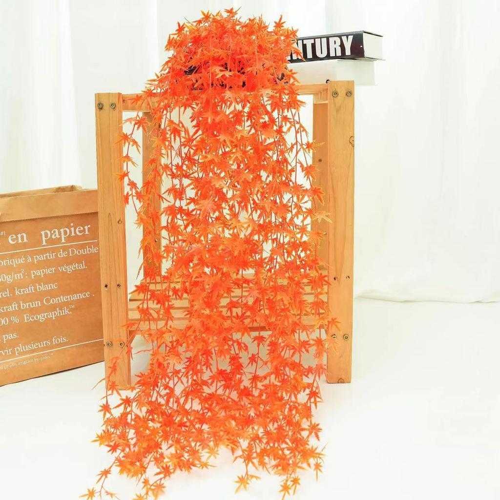 100cm Fake Maple Leaves Ivy Garland Green Plant Vine Foliage Home Decor Plastic Rattan String Wall Decoration Artificial Plants