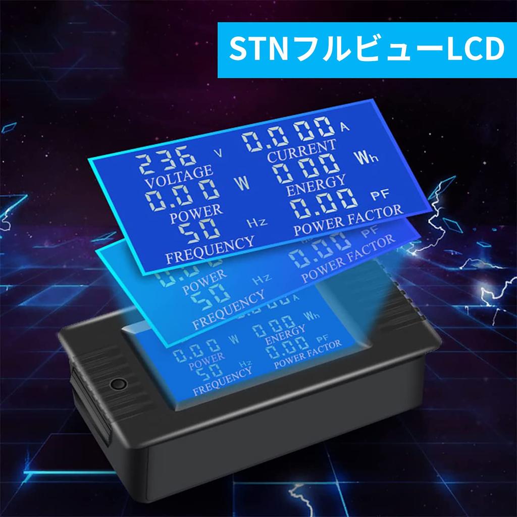 DiyStudio AC 100A Digital Display Multimeter Energy Power Test Range 6-in-1 Voltmeter/Ammeter, PZEM-061, 80-260V, Power/Electric Meter, 0-22kW,