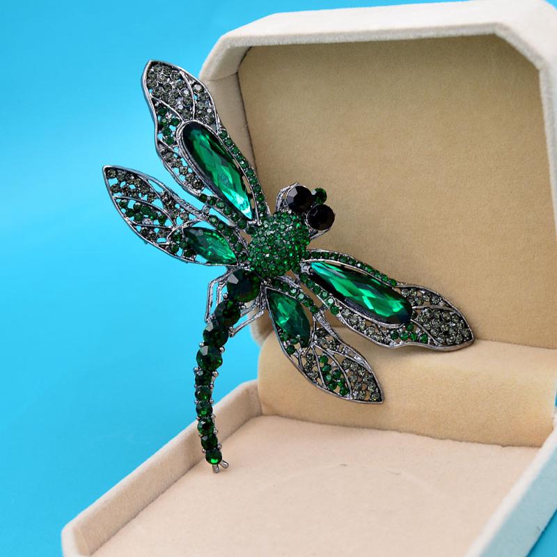 

New Blue Dragonfly Bird Woman Brooch Pin Pendant Rhinestone Crystal Gifts