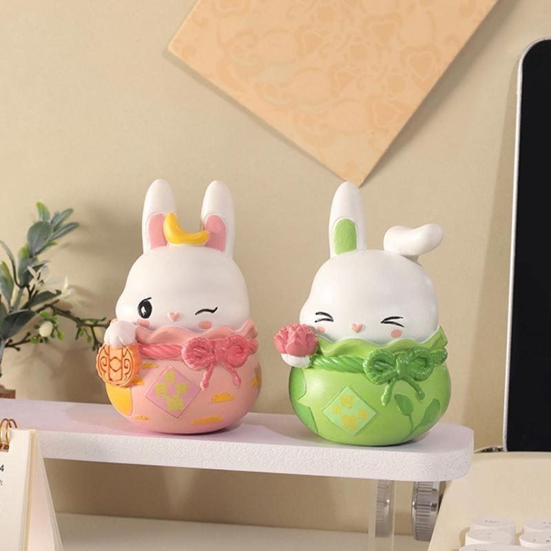 Mini Resins Rabbit Models for Creating Enchanting Landscape and Desk Ornament
