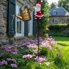 1 Pack Santa Solar Lawn Light Solar Santa Garden Lights Solar Santa Watering Can Lights for Pathway Yard Lawn Patio Landscape