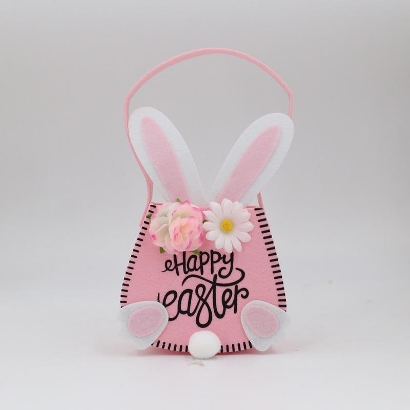 1pcs Easter Handheld Basket Home Rabbit Decoration Simple Storage Basket Cute Bunny-Shaped Tote for Easter Gifts & Home Decorate