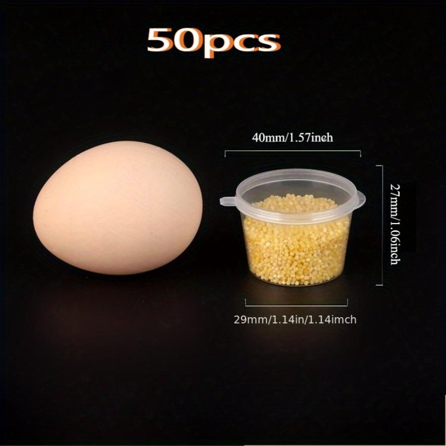 50 Daily-Use Food Storage Containers with Lids, Transparent Plastic Small Sauce Containers, Suitable for Picnics and Casual Gatherings