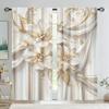 2pcs Elegant White Floral Print Curtains with Rod Pocket – Perfect for Living Room   Bedroom   Office   Kitchen & Caf Decor