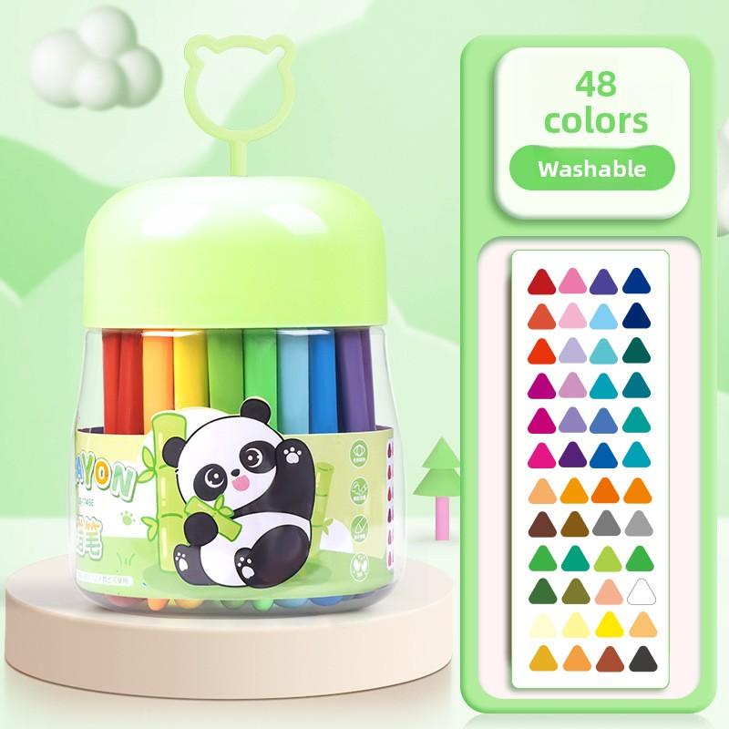 48 Colors Triangular Oil Pastels Smudge-Free Ergonomic Easy-Grip Break-Resistant Kid-Safe for Art Learning Creative Development