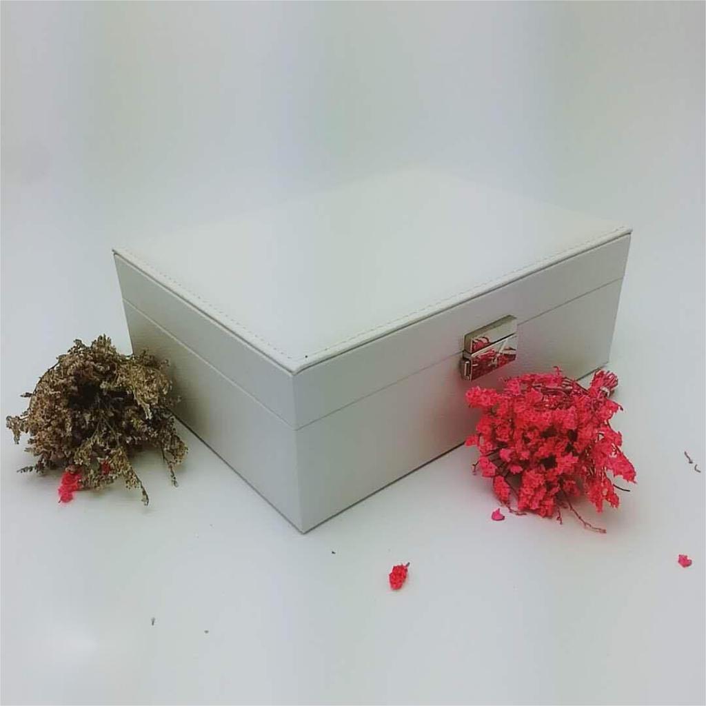 Double-layer Jewelry Box Organizer Earring Ring Necklace Jewlery Display Storage Case with Lock for Jewelry Boxes and Packaging