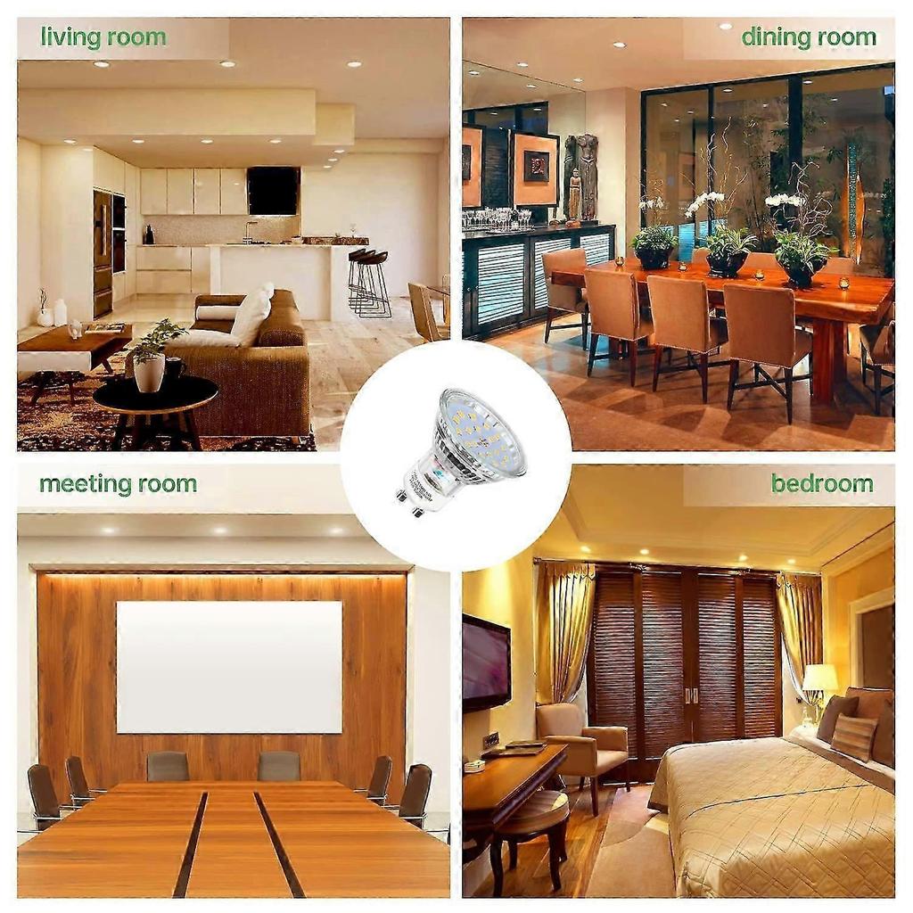 Pack of 10 LED Bulbs, GU10-5W 60W Equivalent, Cool White 6000K 120 Wide Beam, LED Spot Light Bulbs