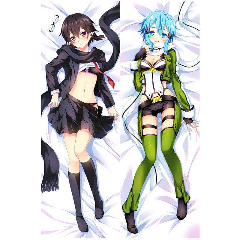 Anime Sword Art Online Μαξιλαροθήκες Σέξι Yuki Asuna Μαξιλαροθήκη 3D Διπλής Όψης Κλινοσκεπάσματα Μαξιλαροθήκη Σώματος για Αγκαλιάσματα Εξατομικεύστε SAO