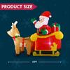 JOYFY 6 FT Long Christmas Santa on Sleigh with 2 Reindeer Inflatable Christmas with Build-in LED for Xmas Party Lawn Decorations