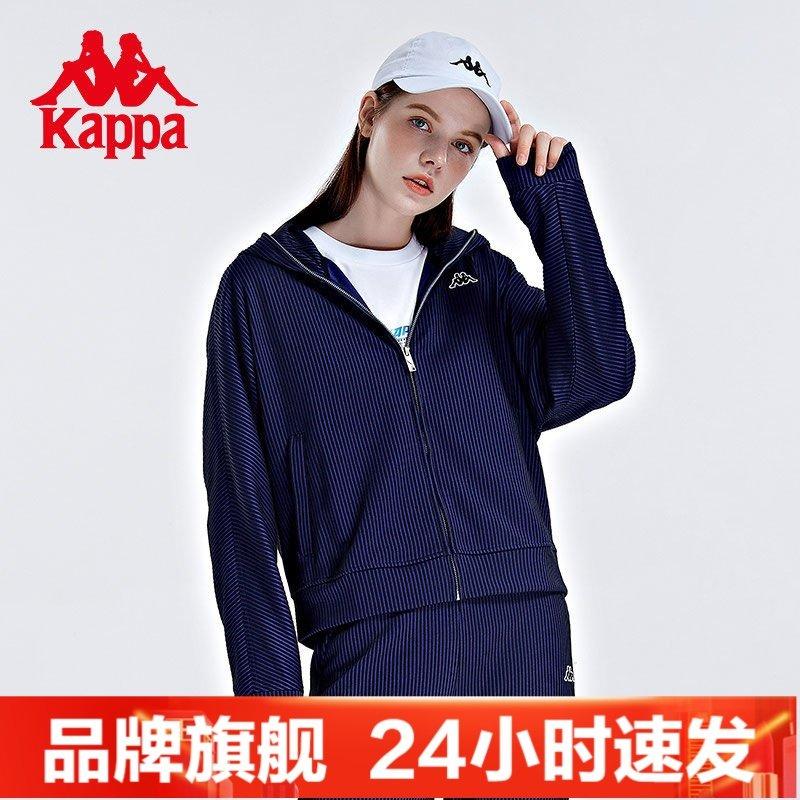 Kappa Hoodie Spring and Autumn Women's Sports Hoodie Casual Striped Cardigan Coat