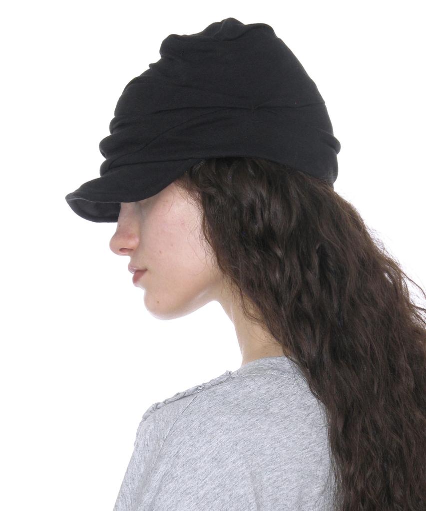PARTIMENTO WOMEN Luched Drape Hat_Black