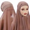 Women Chiffon Scarf Head Hijab Wrap Solid Instant Shawls Muslim Hijabs KTB