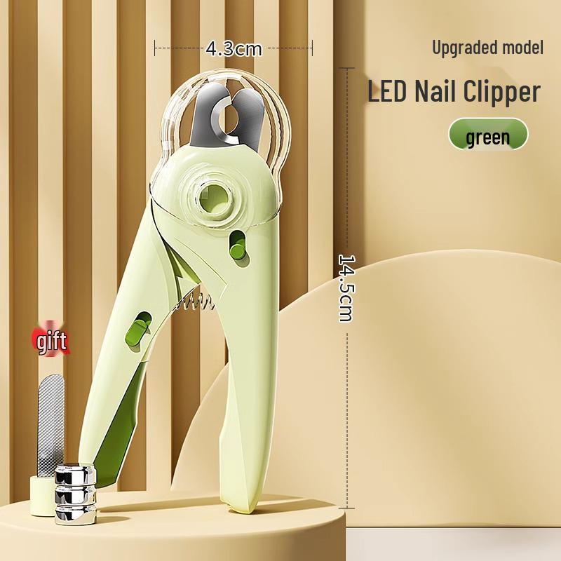 LED Cat Nail Clippers with File - Stainless Steel Pet Trimmers LED Bloodline Light