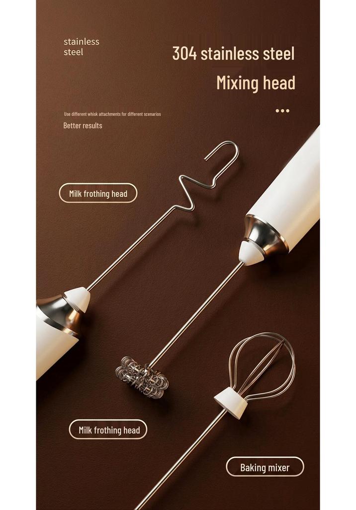 Smart Digital Milk Frother with Type-C Charging – Handheld Egg Beater & Coffee Frother