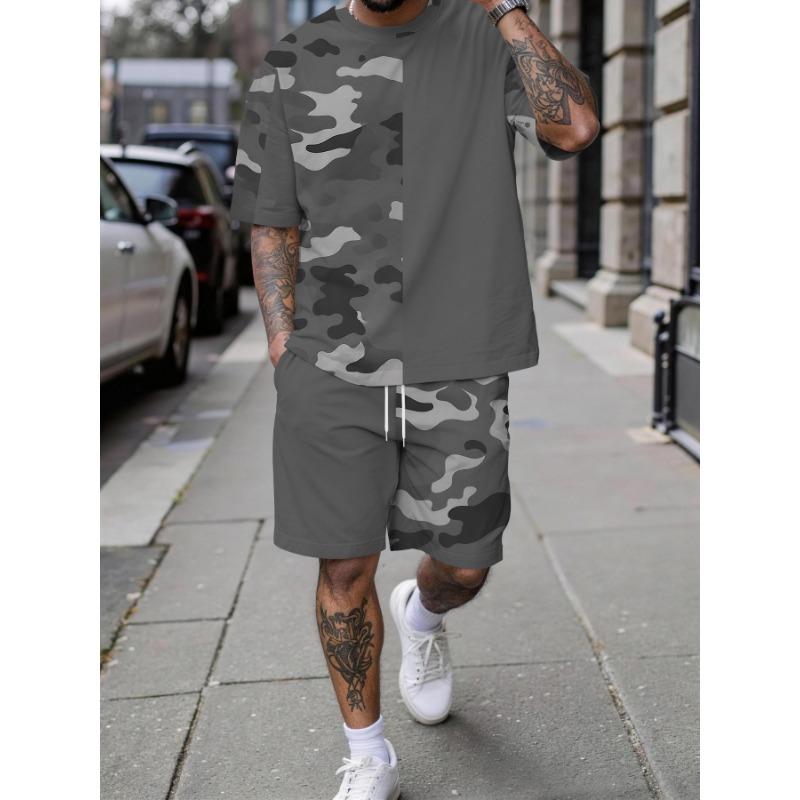 

Men s spring and summer casual vacation short-sleeved suit S