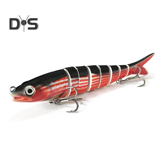 13.5CM/19G Multi-Jointed Fishing Lure with Hooks Slow Sinking 8-Section Swimbait Bionic Hard Artificial Bait Freshwater Saltwater Fishing Accessories