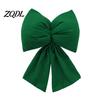 Christmas Party Sign in Desk Decor Flocked Fabric Bow, Large Red Bow with Hanging Strap, Velvet Bows for Office Decorations Festive Pendant