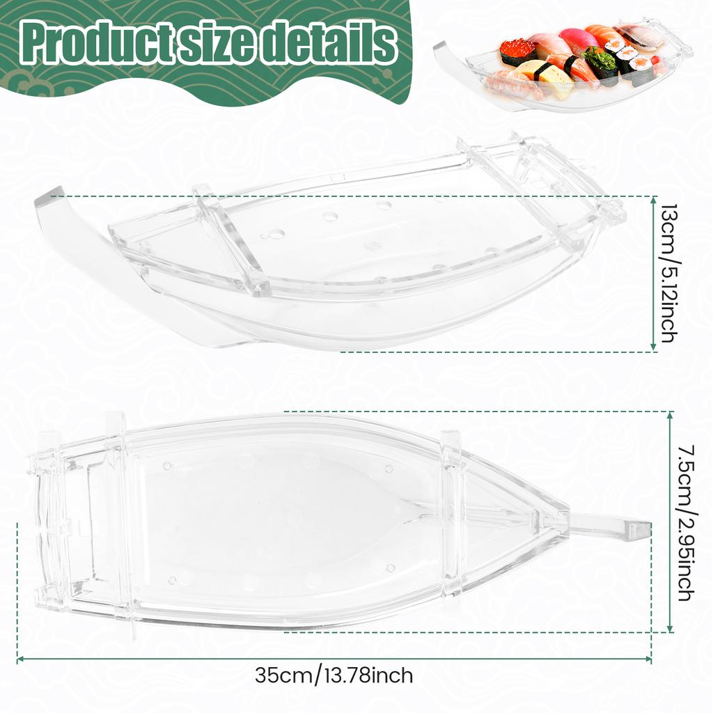 Sushi Serviertablett Wiederverwendbares Plastik Sushi Boot Servierplatte Japanischer Stil Sushi Tablett Dekorativ für Zuhause Küche Restaurant